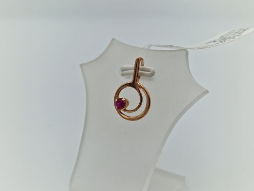 Золотой кулон с кораллом, 0.6 г