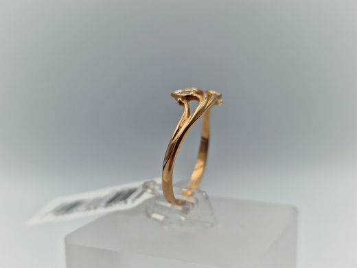 Zelta gredzens ar cirkoniju, 1.42 g, izm. 17