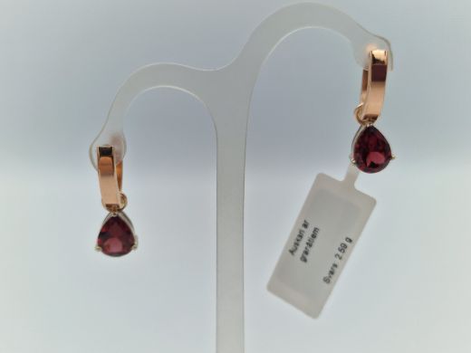 Zelta auskari ar granātu, 2.59 g