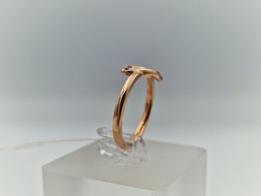 Zelta gredzens ar cirkoniju, 2.18 g, izm. 16.2