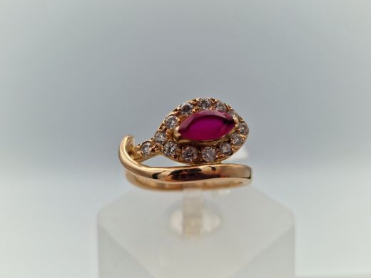 Zelta gredzens ar cirkoniju, 4.11 g, izm. 16