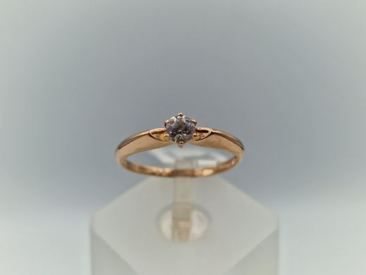 Zelta gredzens ar cirkoniju, 1.38 g, izm. 17.5