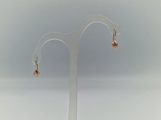 Золотые серьги с цирконом, 0.91 г