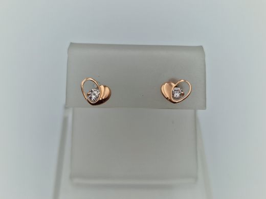 Zelta auskari ar cirkoniju, 0.44 g