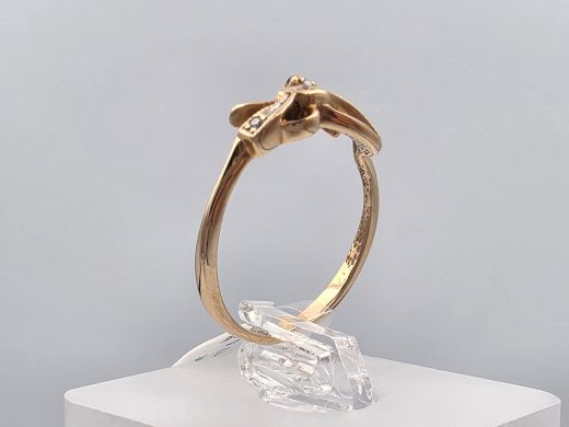 Gold ring with zircon, 2.38 g, size 17.5