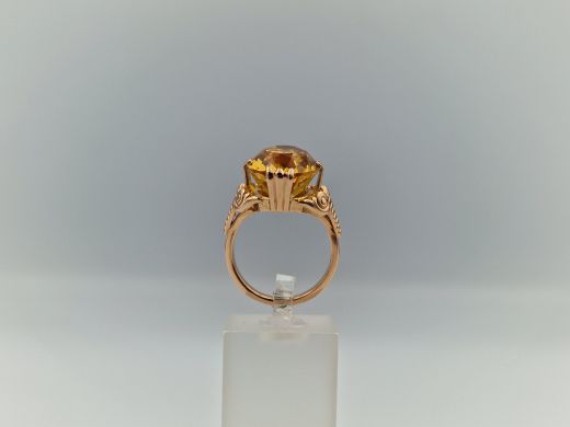 Zelta gredzens ar citrīnu, 8.59 g, izm. 18