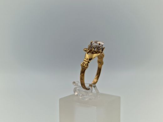 Zelta gredzens ar cirkoniju, 1.9 g, izm. 16.5