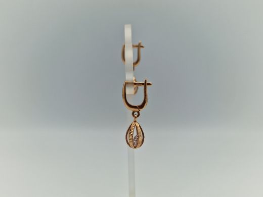 Zelta auskari ar cirkoniju, 3.03 g