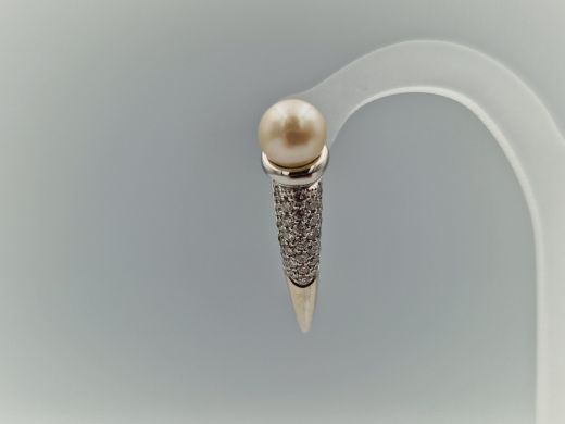 Zelta auskari ar briljantu, 8.05 g