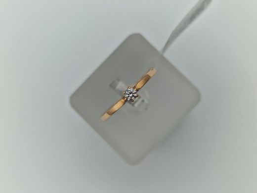 Zelta gredzens ar cirkoniju, 1.67 g, izm. 17.8