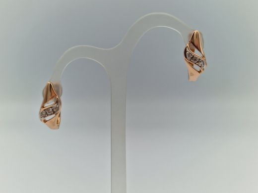 Zelta auskari ar cirkoniju, 3.68 g