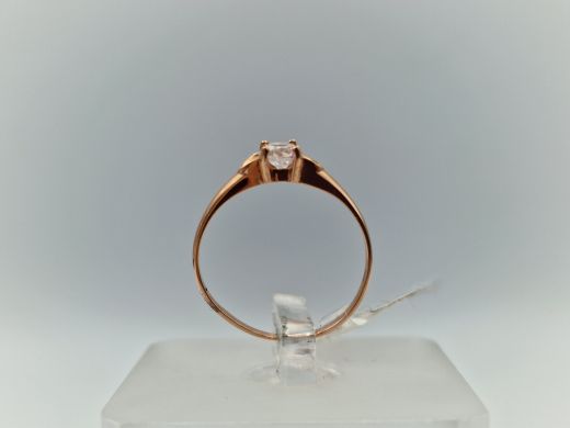 Zelta gredzens ar cirkoniju, 0.84 g, izm. 15.5