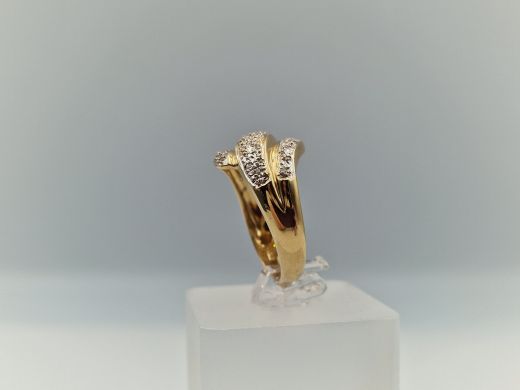 Zelta gredzens ar briljantu, 6.9 g, izm. 18.8