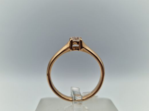 Zelta gredzens ar cirkoniju, 3.75 g, izm. 18.5