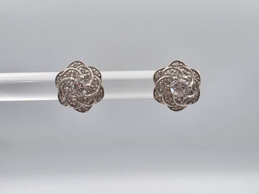 Zelta auskari ar cirkoniju, 1.64 g