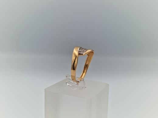 Zelta gredzens ar cirkoniju, 2.33 g, izm. 18