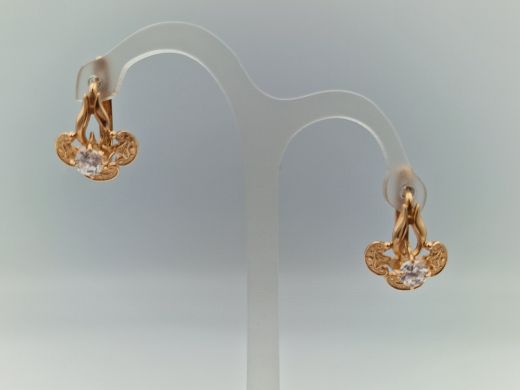 Zelta auskari ar cirkoniju, 3.57 g