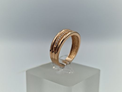 Zelta gredzens ar cirkoniju, 2.64 g, izm. 17