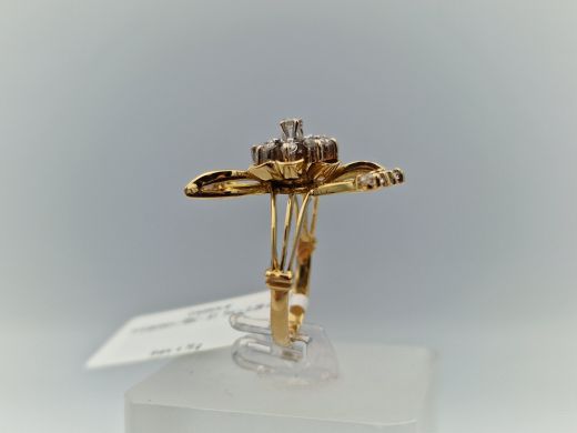 Zelta gredzens ar briljantiem, 4.75 g, izm. 17.2