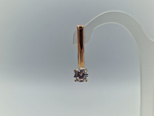 Золотые серьги с цирконом, 2.39 г