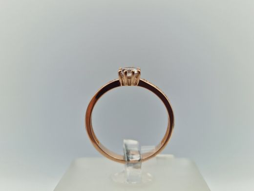 Zelta gredzens ar cirkoniju, 1.9 g, izm. 16.5