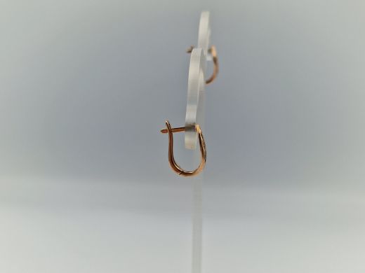 Золотые серьги с цирконом, 2 г