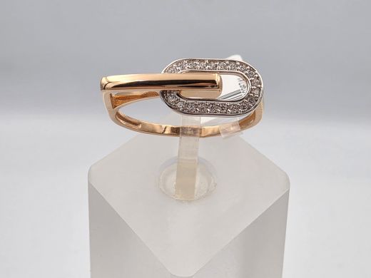 Zelta gredzens ar cirkoniju, 2.24 g, izm. 19.5