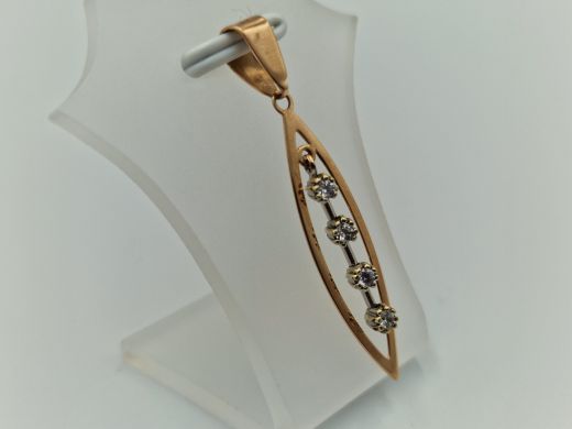 Золотой кулон с цирконом, 1.18 г