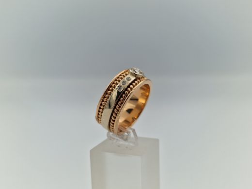 Золотое кольцо с бриллиантом, 14.31 г, разм. 20