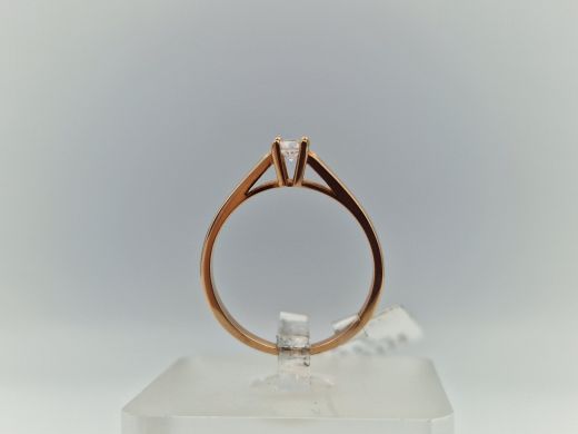 Zelta gredzens ar cirkoniju, 1.91 g, izm. 17