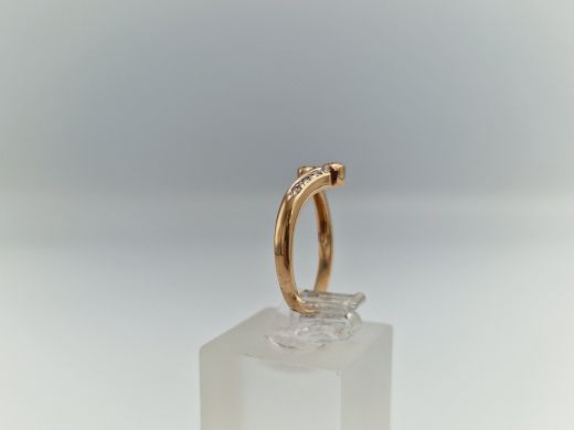 Zelta gredzens ar cirkoniju, 1.85 g, izm. 16.5