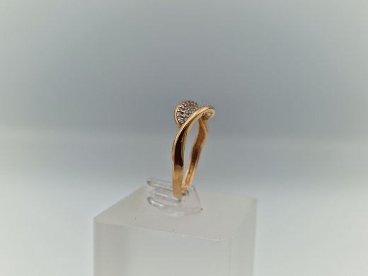 Zelta gredzens ar cirkoniju, 2.12 g, izm. 17