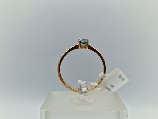 Zelta gredzens ar topāzu, 1.65 g, izm. 17