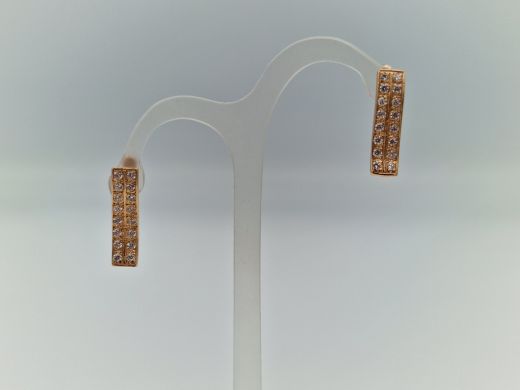 Золотые серьги с цирконом, 3.3 г