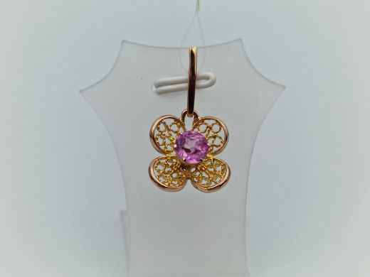 Zelta kulons ar cirkoniju, 2.07 g