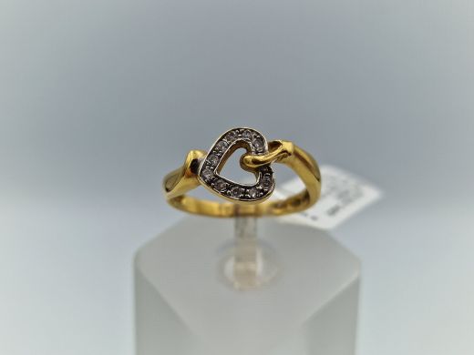 Zelta gredzens ar cirkoniju, 2.94 g, izm. 17