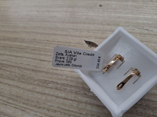 Zelta kulons ar cirkoniju, 2.09 g