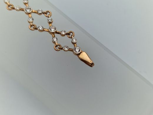 Zelta rokassprādze ar cirkoniju, 7.24 g, izm. 19.5