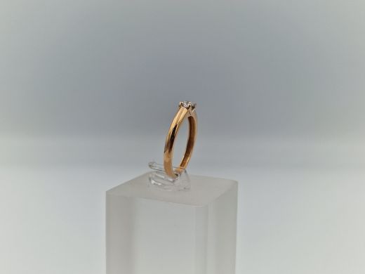 Zelta gredzens ar cirkoniju, 1.69 g, izm. 17