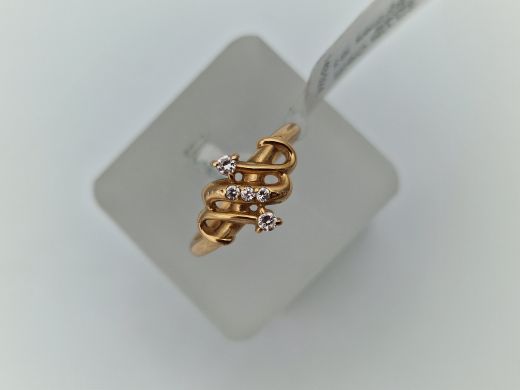 Zelta gredzens ar cirkoniju, 2.08 g, izm. 16.5