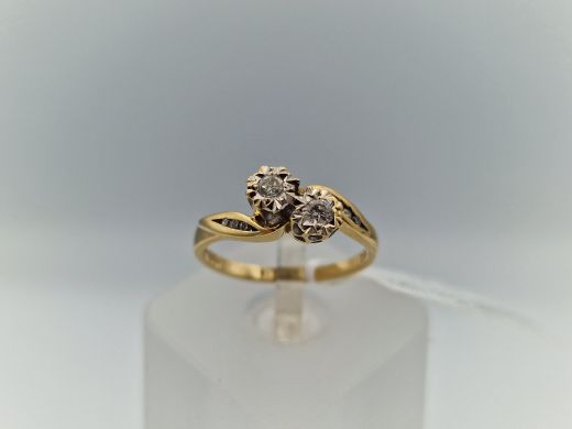 Zelta gredzens ar briljantiem, 1.98 g, izm. 16.5