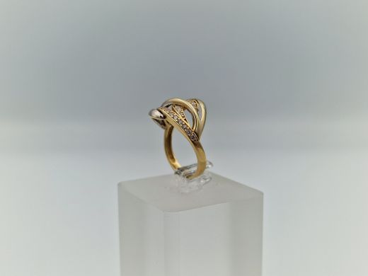 Zelta gredzens ar cirkoniju, 3.29 g, izm. 17.5