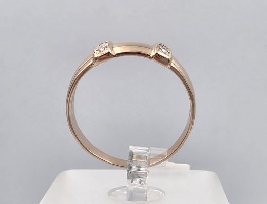 Gold ring with zircon, 3.63 g, size 19.5