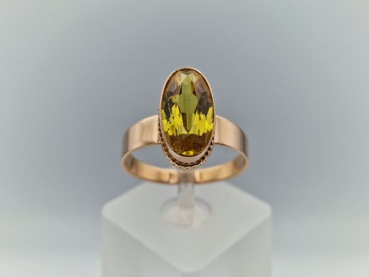 Zelta gredzens ar koraļļi, 4.91 g, izm. 19.5