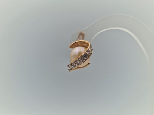 Золотые серьги с цирконом, 6.08 г