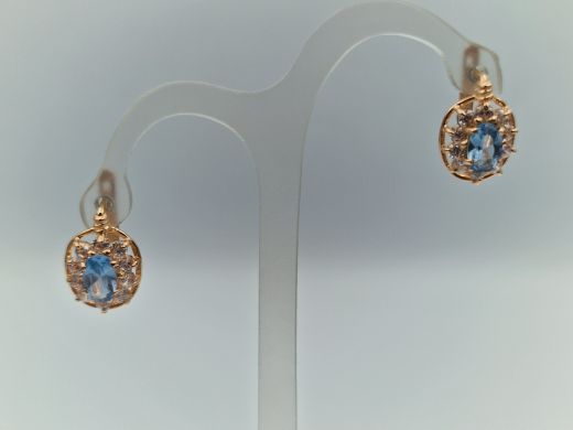 Zelta auskari ar cirkoniju, 2.96 g