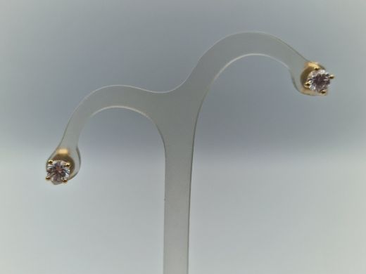 Zelta auskari ar cirkoniju, 1.14 g