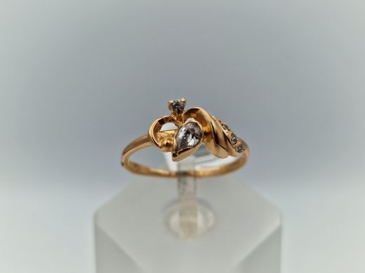 Zelta gredzens ar cirkoniju, 1.87 g, izm. 17.5