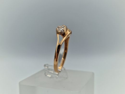 Zelta gredzens ar cirkoniju, 2.5 g, izm. 18