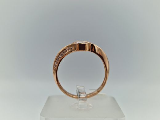 Zelta gredzens ar cirkoniju, 2.65 g, izm. 19.5